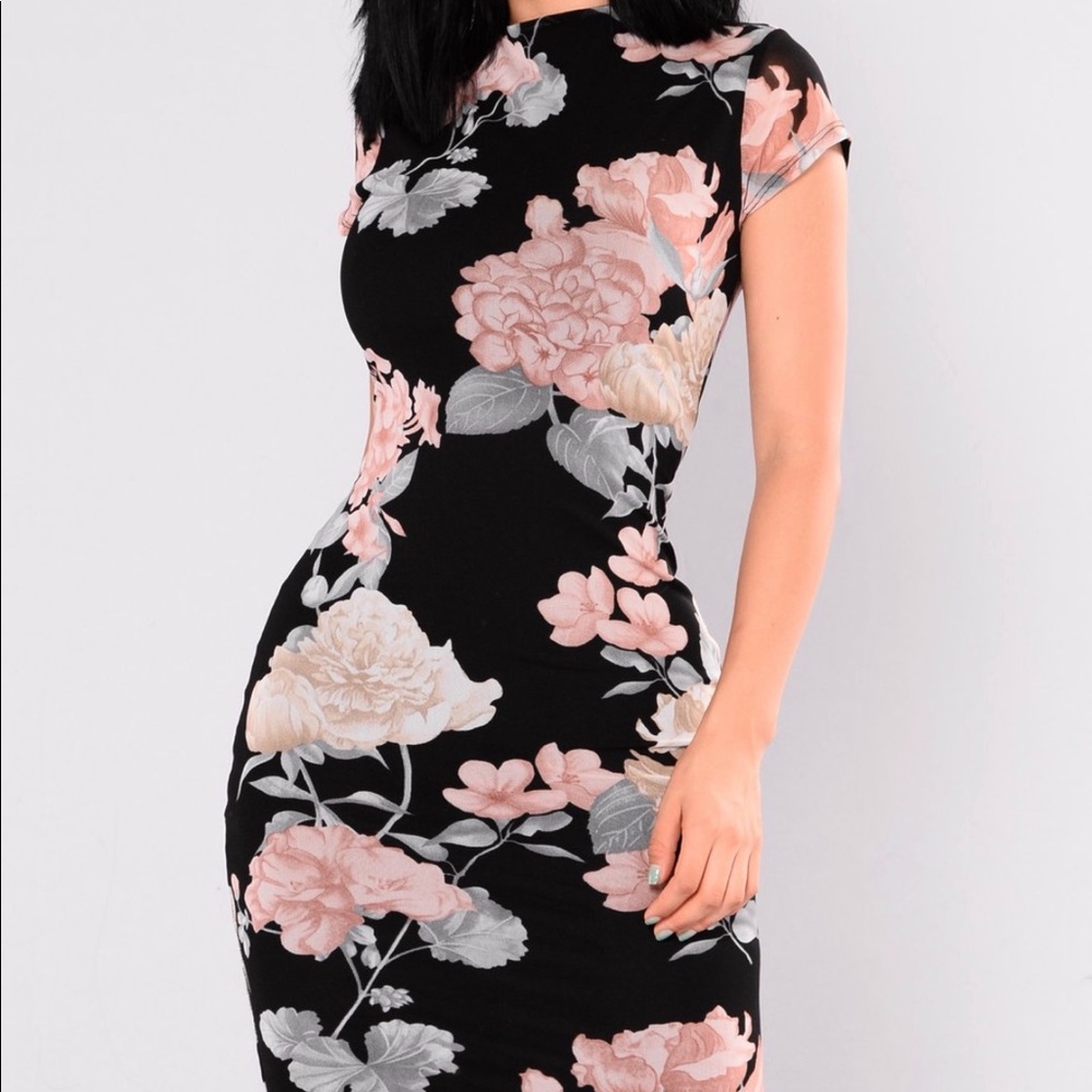 Fashion Nova Floral Midi Dress
